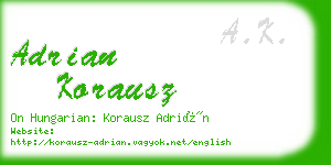 adrian korausz business card